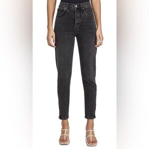 Reformation Jeans 80S Ultra High Cigarette Faded Black Yuma Wash Denim Size 30